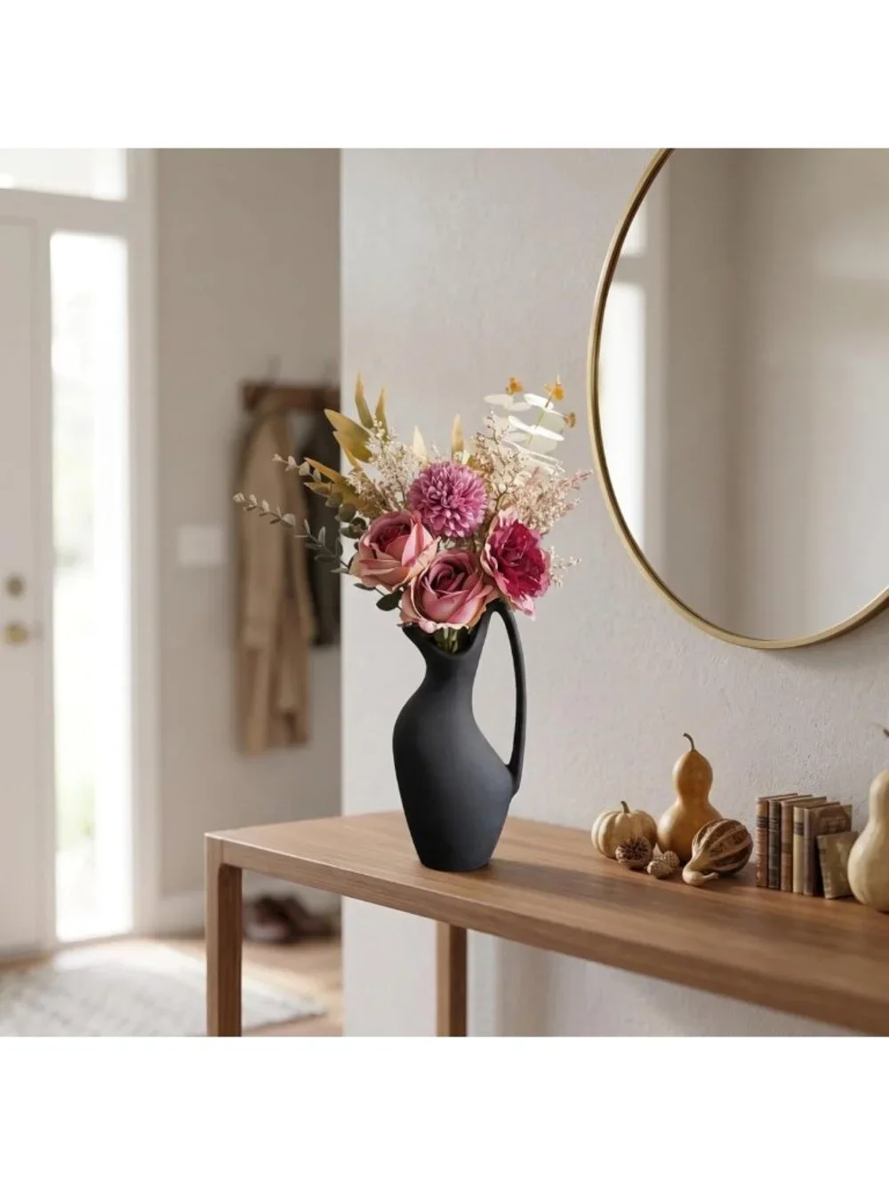 Realistic Faux Silk Flower Bouquet - Elegant Centerpiece for Home Decor